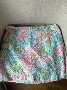 Lilly Pulitzer Pastel Multicolor Eyelet Mini Skirt (Pink, Blue, Green, Orange)